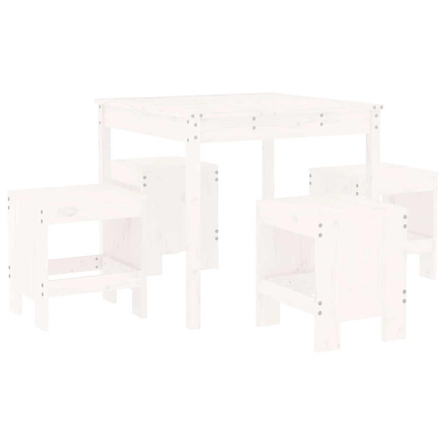 vidaXL 5-Tlg Garten-Essgruppe Weiß Massivholz Kiefer 3157710 günstig online kaufen