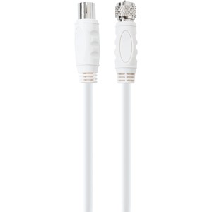 Weißes Schwaiger SAT Antennen Adapterkabel 90 dB für Audio & Video.
