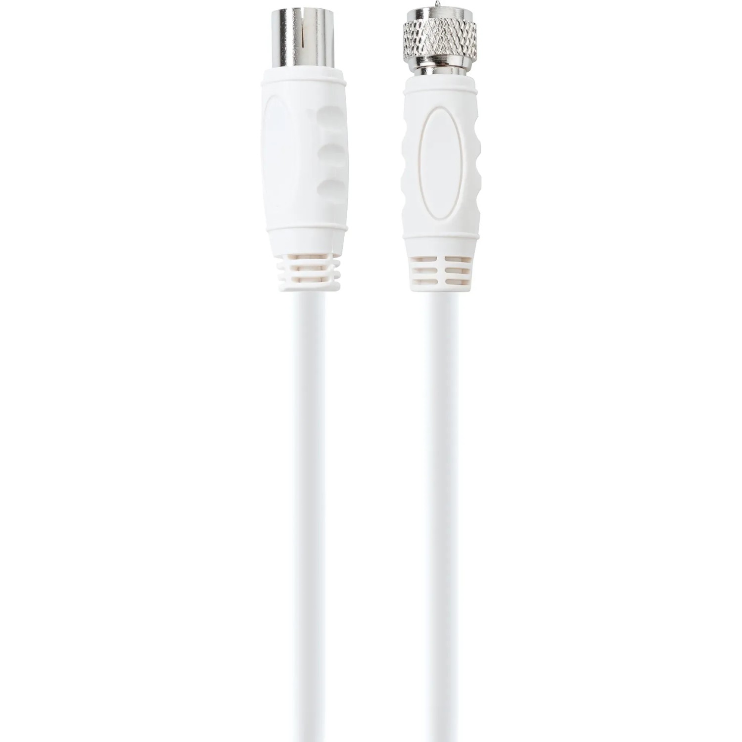 SCHWAIGER SAT/Antennen Kabel, 5m, Weiß, F-Stecker Auf IEC Buchse – 90 DB Schirmung, Für HDTV & Digitalen Empfang