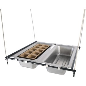 Bellissa Anzuchtwanne Filo 2er-Set aus Edelstahl mit Pflanzschalen für die Pflanzenanzucht.