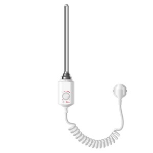 ECD Germany Heizstab 600W mit Thermostat für Badheizkörper, weiß.
