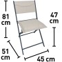 Klappstuhl Toconao in Anthrazit-Beige mit Maßangaben.