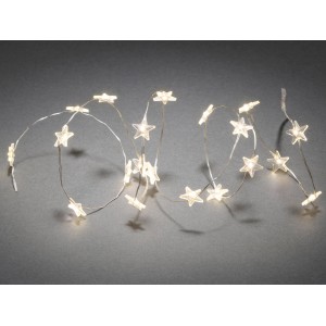 Konstsmide LED Lichterkette mit transparenten Sternen und warmweißen LEDs für den Innenbereich.