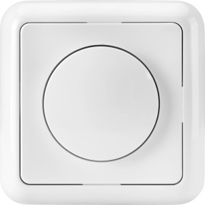 Polarweißer OBI Phasenanschnittdimmer Penelope für Glühlampen und Halogenlampen.