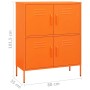Orangefarbener vidaXL Lagerschrank aus Stahl, 80x35x101,5 cm, mit 4 Türen. Ideal für Wohnzimmer.