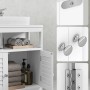 Weißer Songmics Waschbeckenunterschrank Saggio mit Lamellentüren und Details.