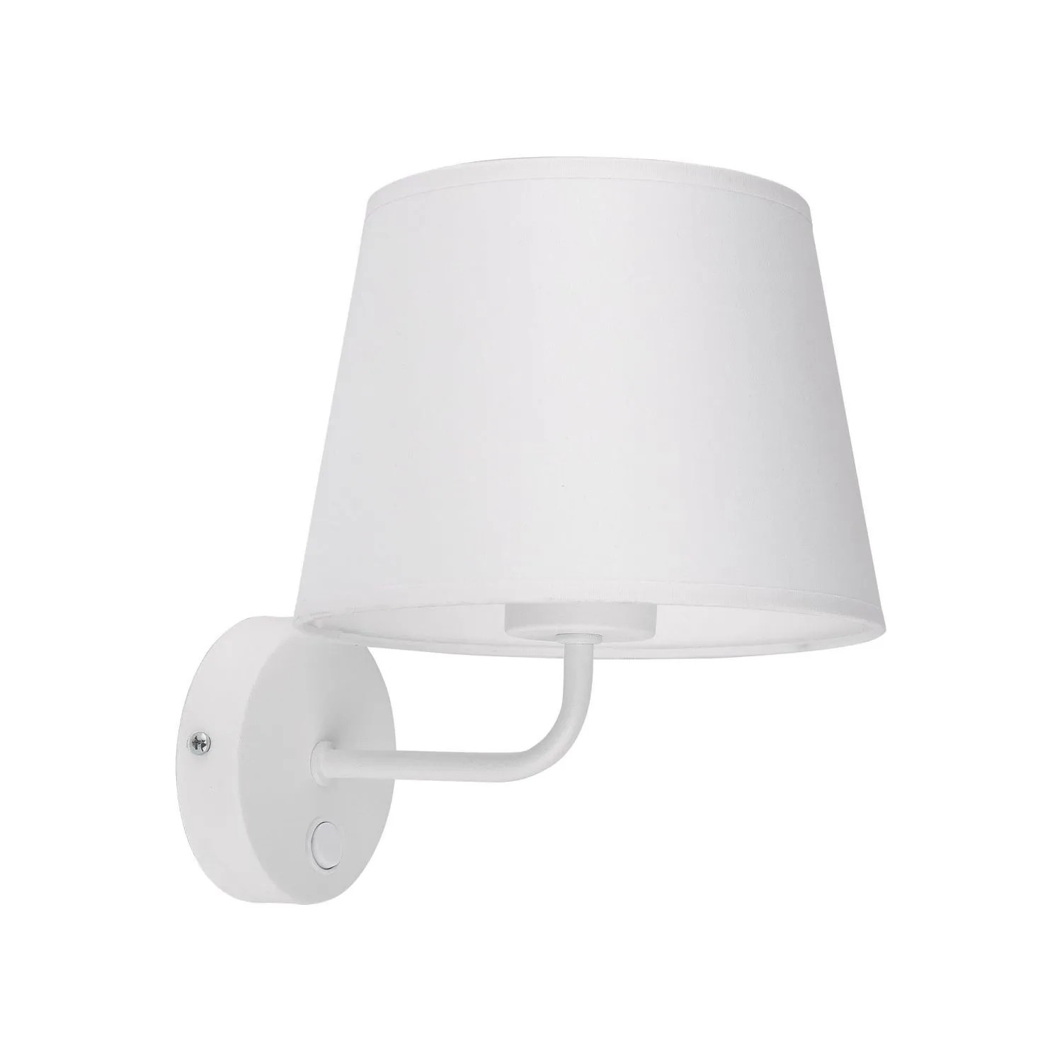 Licht-Erlebnisse Wandleuchte Mit Schalter Stoff Metall Weiß E27 24 cm Hoch
