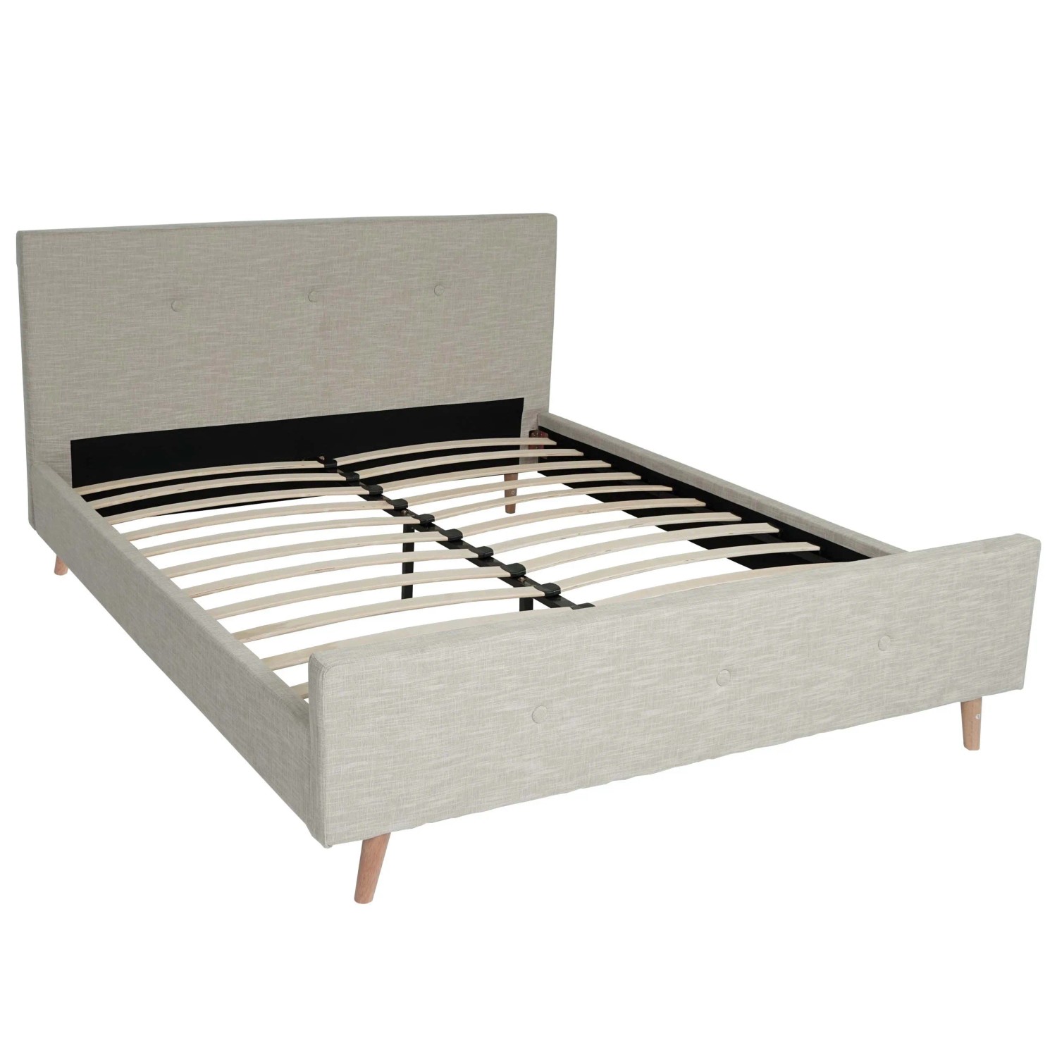 MCW Polsterbett J98 mit Lattenrost Massivholz 160x200cm Creme-Beige