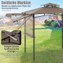 Costway Grillpavillon mit Seitenmarkise Doppeldach 318x153x250 cm Braun_4