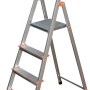 Krause Solidy Stufen-Stehleiter mit 4 Stufen, Sicherheitsbügel und Kleinteileablage.
