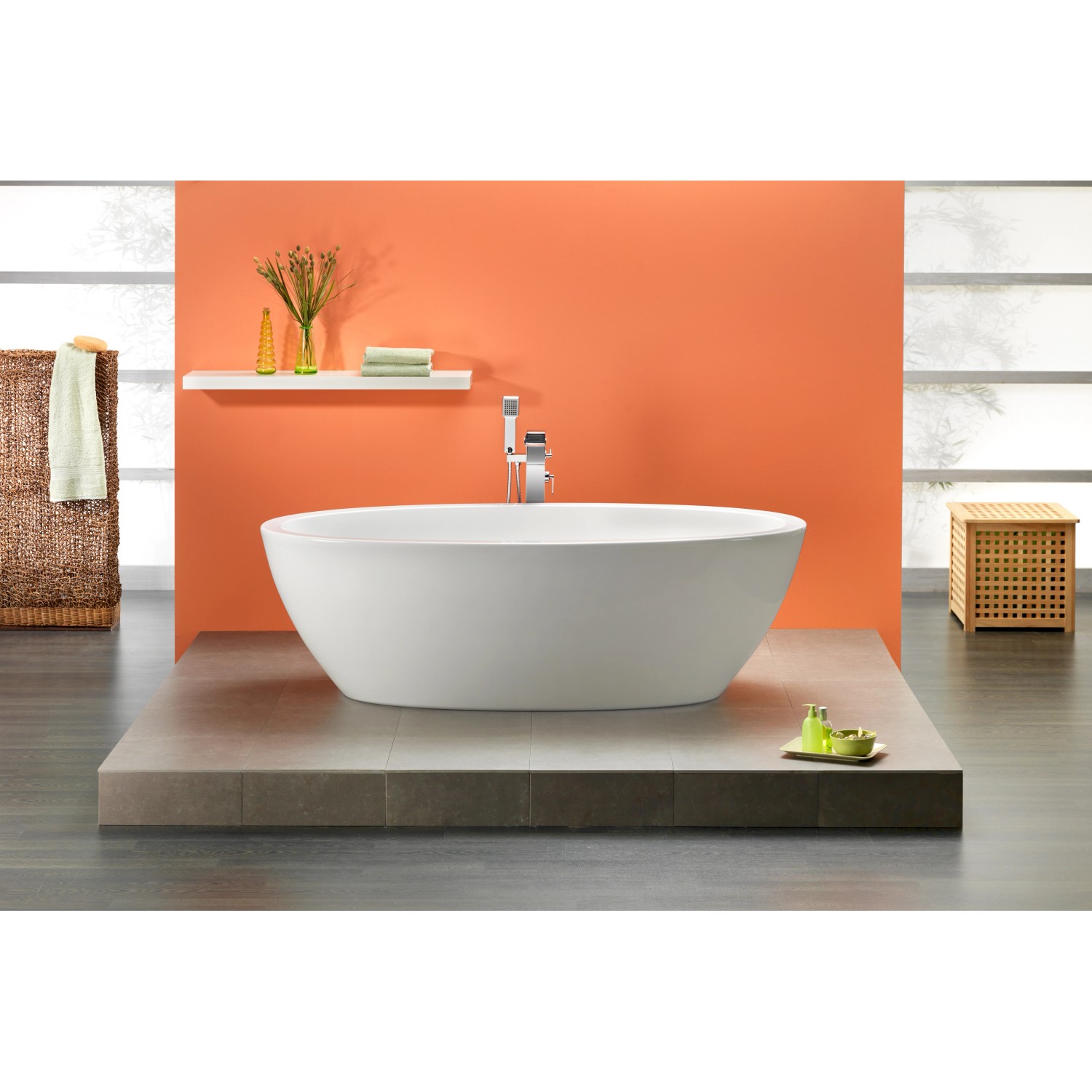 Freistehende Badewanne Latina 190 cm x 94 cm Weiß