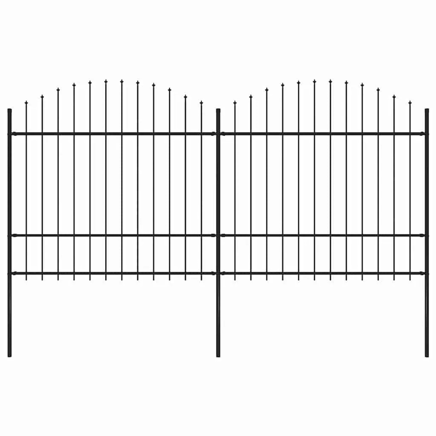 vidaXL Gartenzaun mit Speerspitze Stahl 359 x 175 cm Schwarz 277740 günstig online kaufen