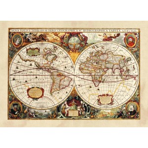 Sanders & Sanders Fototapete Vintage Weltkarte Beige, 160x110 cm.