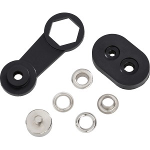 Ösenset für Seilzüge, 11,5 mm, Messing grau, inkl. Werkzeug zum Anbringen der Ösen.