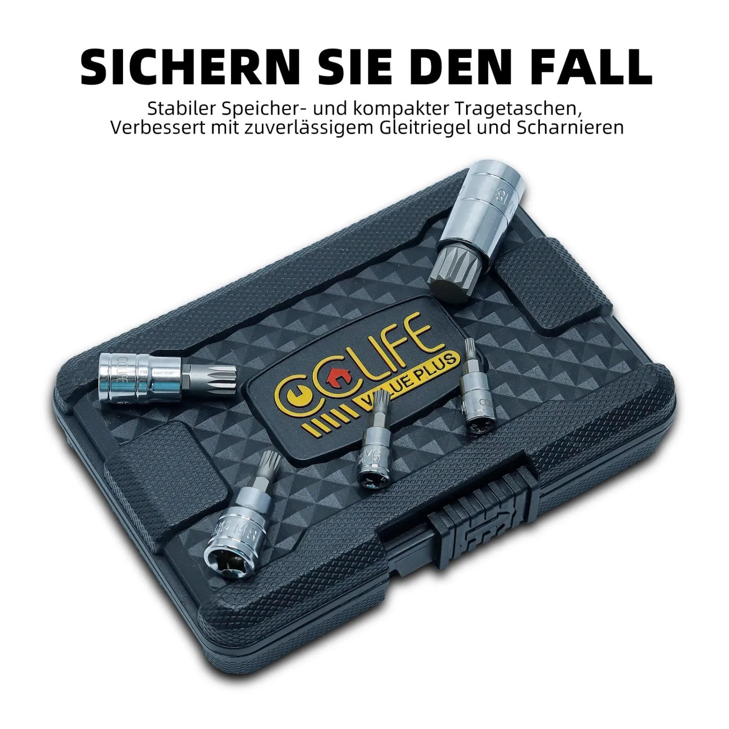 CCLIFE 10tlg Vielzahn Satz Vielzahn Nuss M4 - M18 Bit Set Xzn Innenvielzahn S2 Legierungsstahl Stecknuss Bitsatz_6