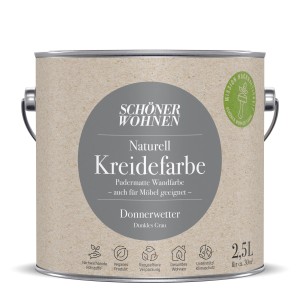 Schöner Wohnen Naturell Kreidefarbe Donnerwetter, 2,5 l Dose, dunkles Grau.