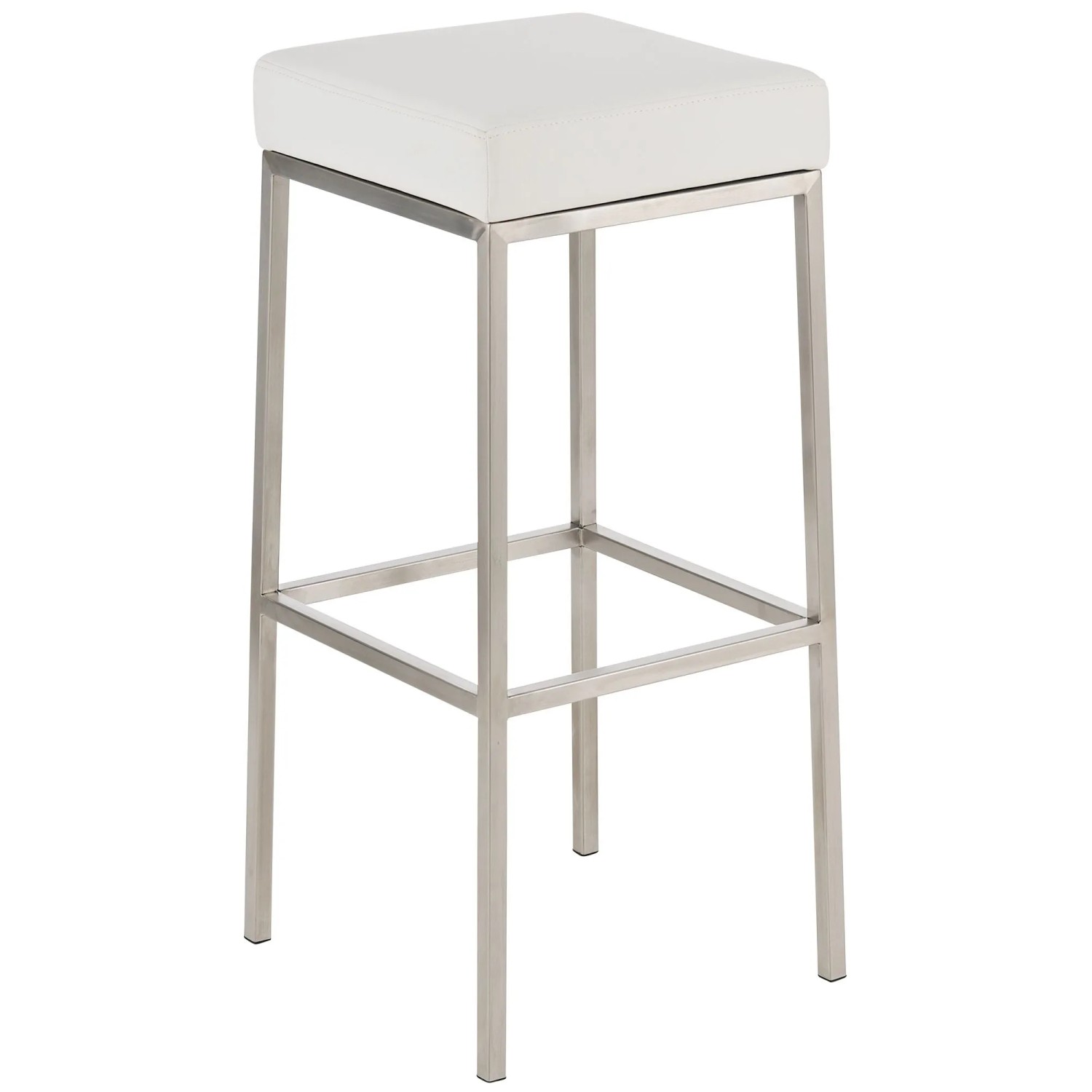 DELUKE Barhocker BIDAN Kunstleder Weiß 37x37x80cm Barstuhl Mit Lehne Tresenhocker Tresenstuhl