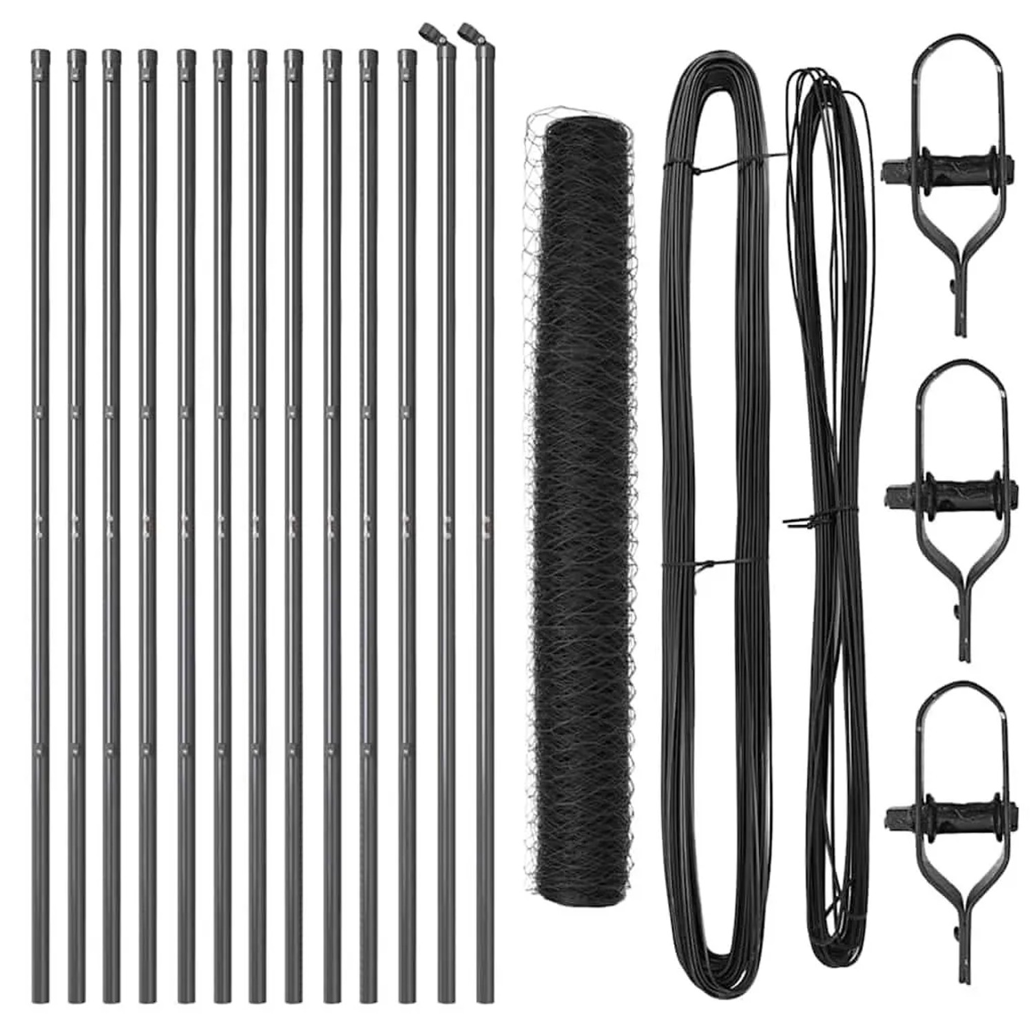 vidaXL Zaunpfosten Grau 25 x 1 m 36 mm Maschen Stahl 3352815 günstig online kaufen