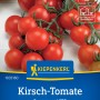 Kiepenkerl Cherry-Tomate Supersweet 100 F1-Hybride mit roten, runden Früchten an Rispen.