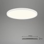 Dimmbare, weiße LED-Deckenleuchte Slim S von Brilo, 22W, mit flachem Design und Maßangaben.