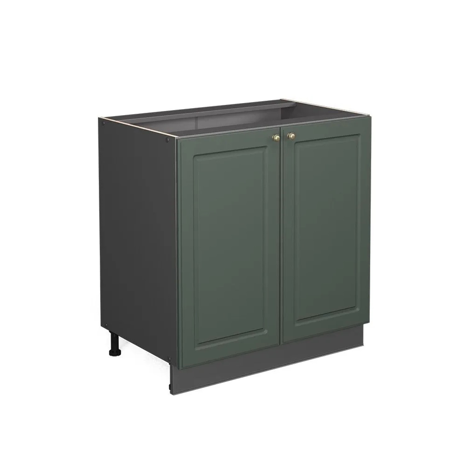 Vicco Küchenunterschrank Fame-Line Grün-Gold Landhaus 80 x 82 mit Regal ohne Arbeitsplatte
