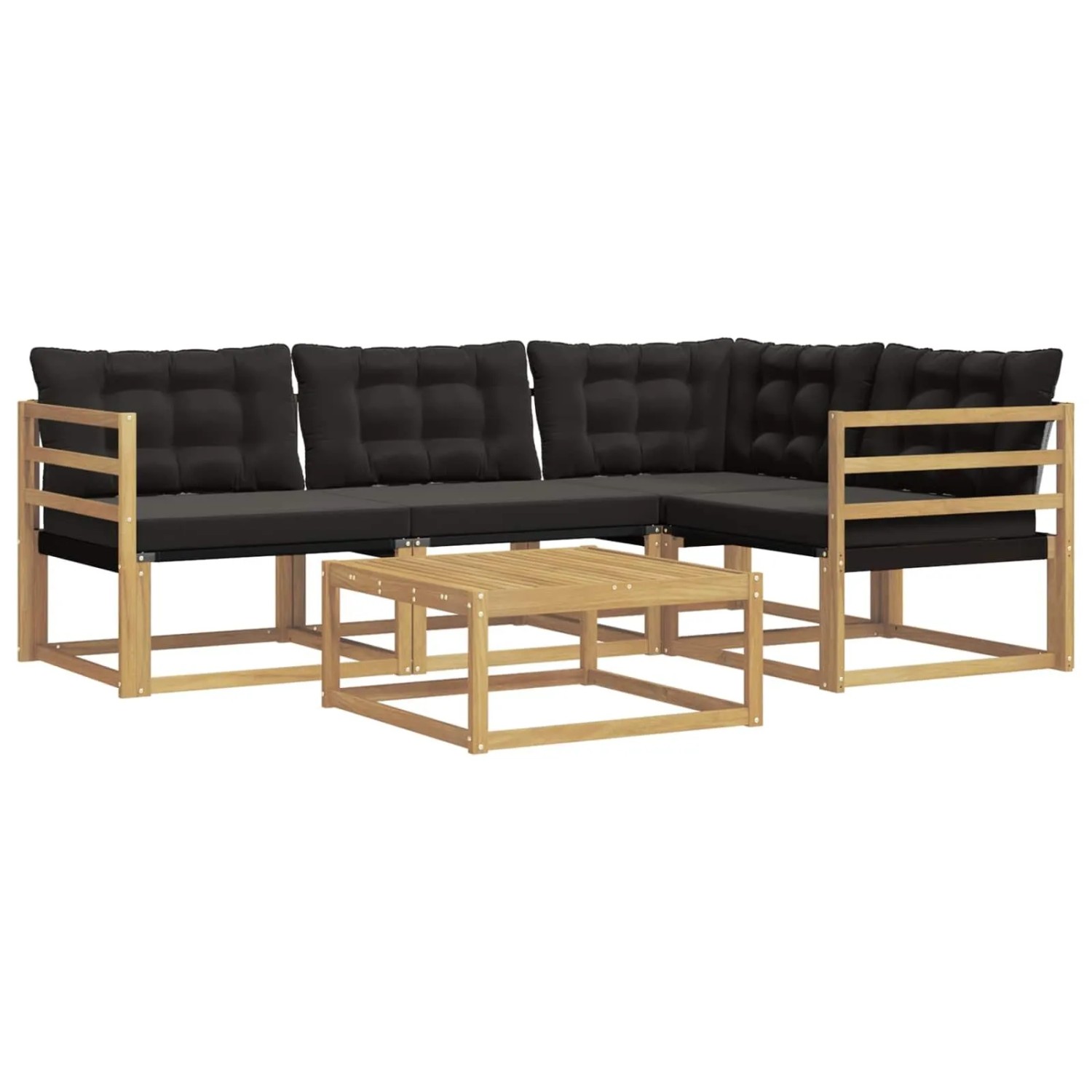 vidaXL Outdoor-Sofagarnitur 5 Stk Weiß und Schwarz 79 x 79 x 37 cm 3388650