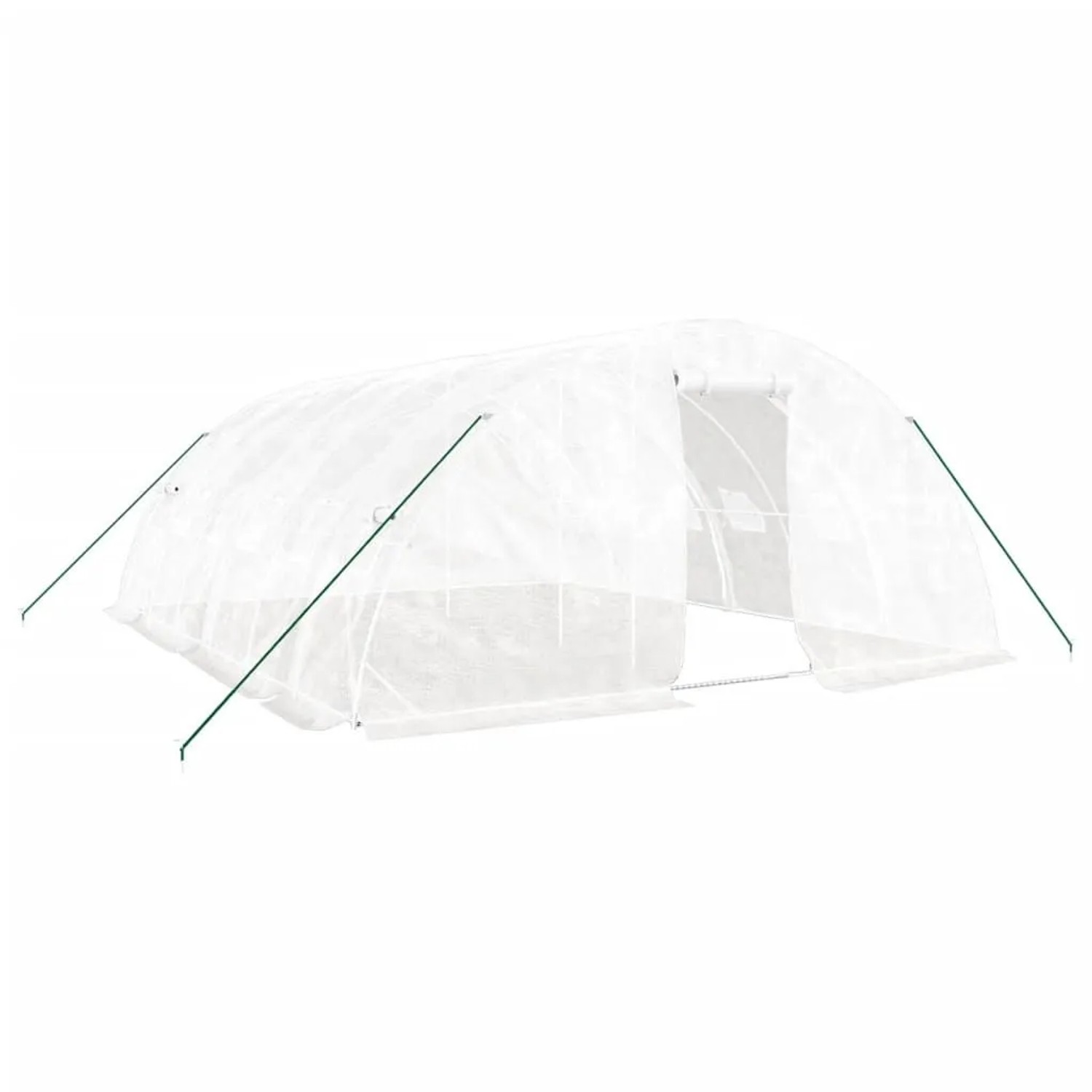 vidaXL Gewächshaus mit Stahlrahmen Weiß 30 m² 6x5x2,3 m 3188095