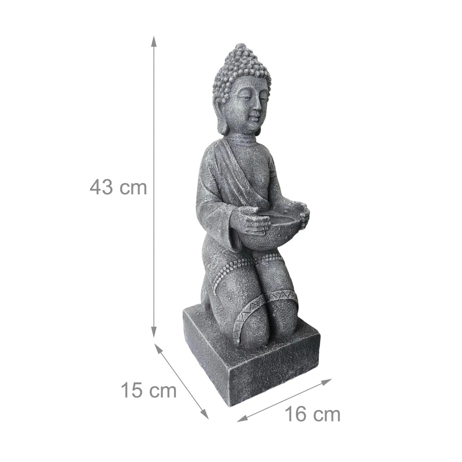 Relaxdays Buddha Figur Polyresin Grau Wetterfest Frostsicher 43 cm x 16 cm x 15 cm_4