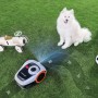 Segway Navimow i210E Mähroboter mit LiDAR-Navigation mäht Rasen, umfährt Hund, Spielzeugauto, Fußball.
