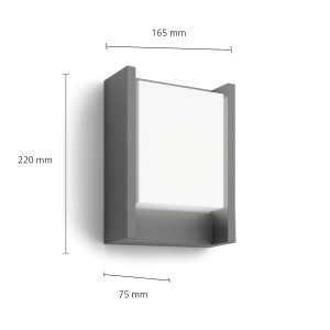 Moderne LED-Außenwandleuchte Arbour Ultra-Efficient in Anthrazit, 22x16,5x7,5 cm.