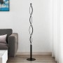 Moderne, dimmbare LED Stehlampe Welina in Schwarz aus Metall, 150cm hoch, für Wohnzimmer.