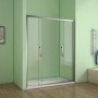 Duschparadies Schiebetür 140 cm, Nischentür mit Sicherheitsglas und verchromtem Rahmen.