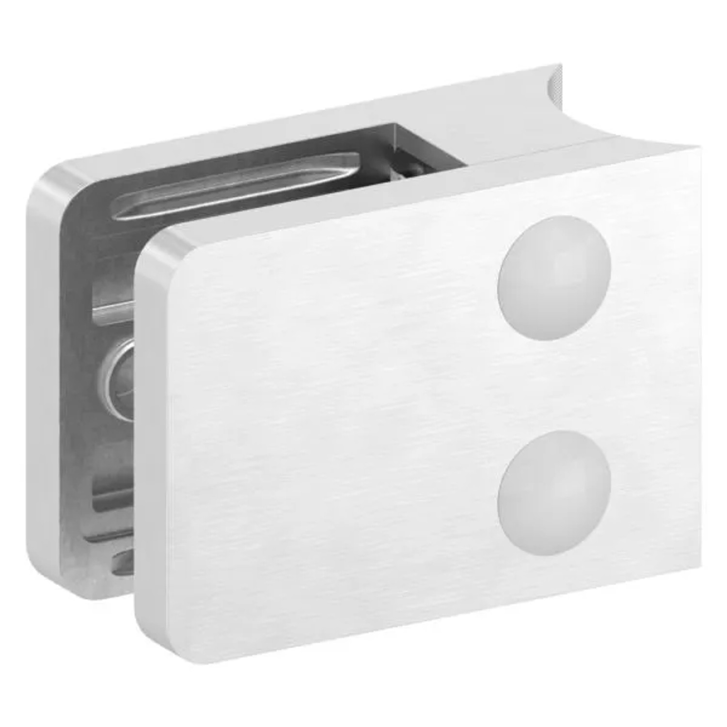 FeNau Glasklemme Edelstahl V2A Für Rohr Ø 33,7 mm 45 X 55 X 28,5 mm Eckig