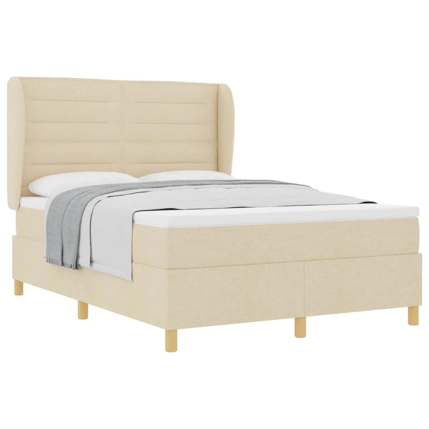 Thumbnail - vidaXL Boxspringbett mit Matratze Dunkelgrau 90x190 cm Creme 3340702