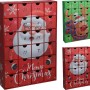 Adventskalender mit Santa und Rentier Motiv, rot-grün, zur Weihnachtsdekoration.