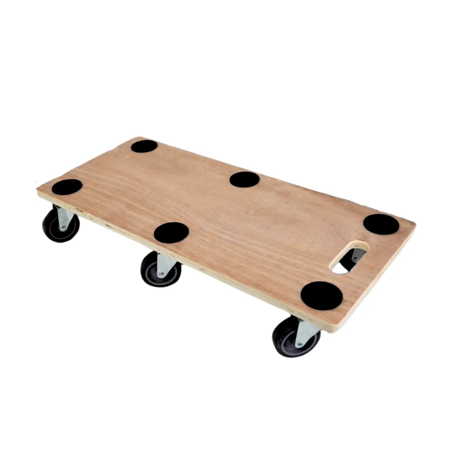 PROREGAL Profi Transportroller mit 6 Rollen HxBxT 11 x 30 x 68 cm Traglast 300 kg Sperrholzplatte Braun 1 Stück
