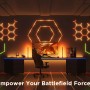 Gaming-Zimmer mit Govee Gaming-Wandleuchten H6063, die in verschiedenen Farben leuchten.