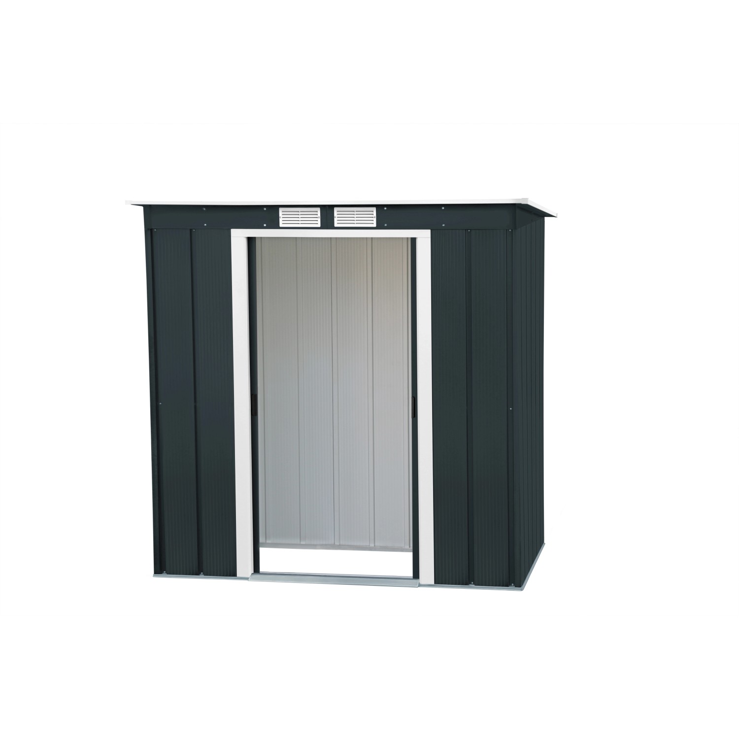 Duramax Metallgerätehaus Pent Roof Eco 6x4 in Anthrazit, Pultdach Gartenhaus