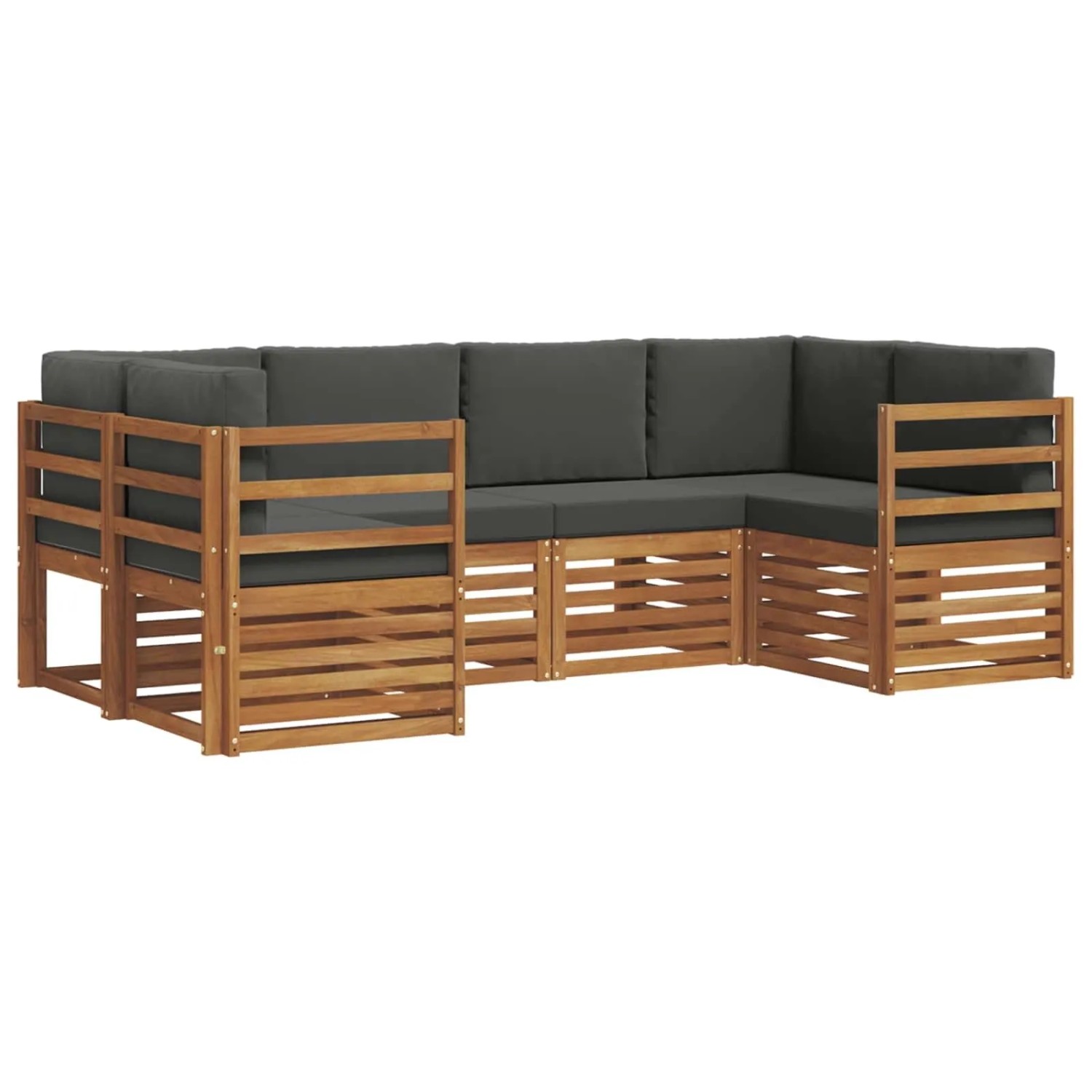 vidaXL Sofagarnituren 20 Tlg Natur und Anthrazit Massivholz Akazie 3375352