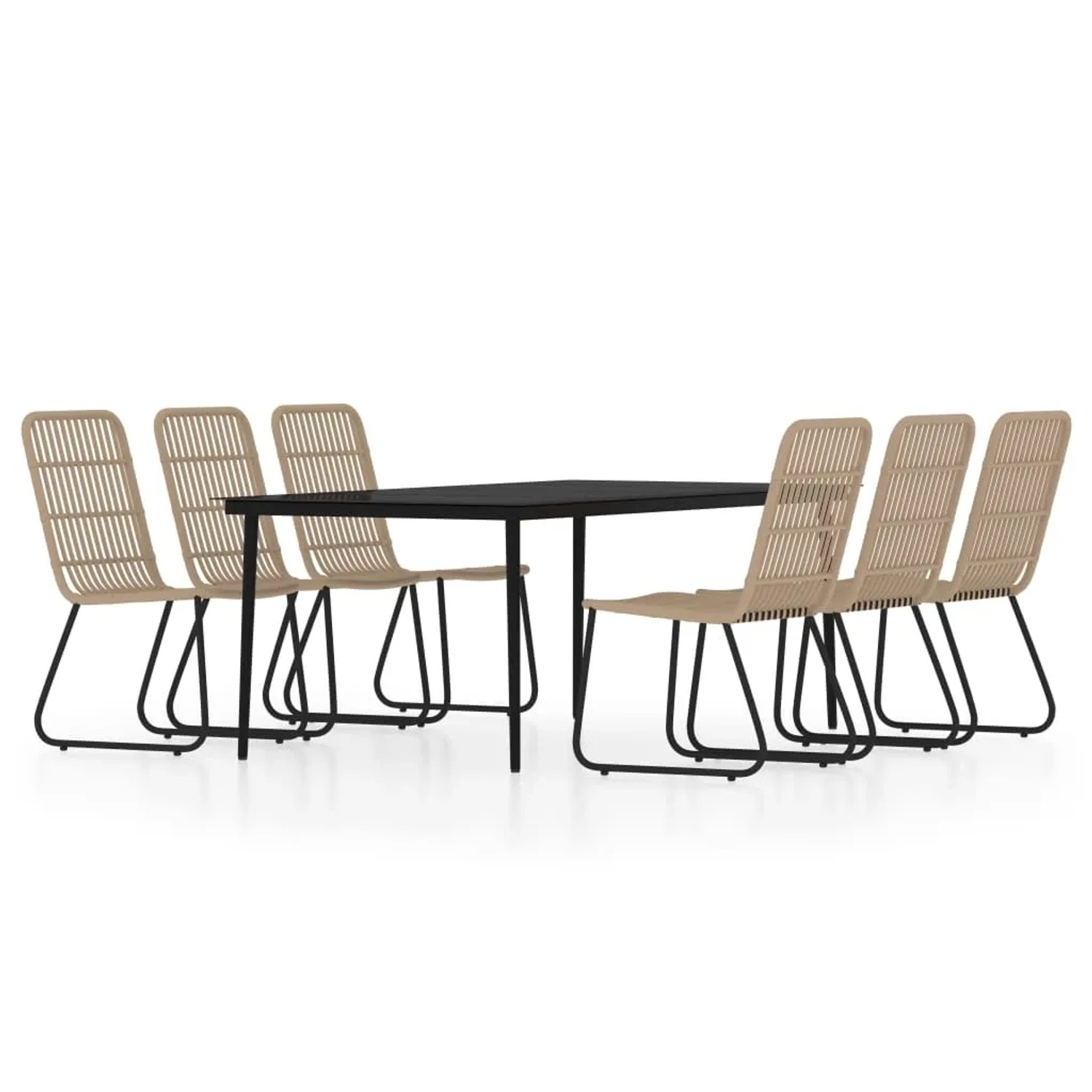 vidaXL 7-Tlg Garten-Essgruppe Eichen-Optik 3099177