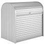 Biohort StoreMax 120 Gartenbox in Silber-Metallic mit Rollladen und Zylinderschloss.