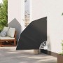 Anthrazitfarbener vidaXL Balkon Sichtschutz aus Polyester, fächerförmig, an Hauswand montiert. Bietet Privatsphäre.