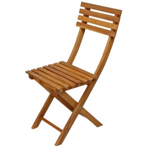 Klappbarer Holzstuhl aus Akazie, Teil des 3-tlg. Balkon-Sets Alameda.