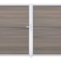 GroJa Solid Steckzaun Tor, DIN links, Bi-Color, co-extrudiert. 2-flügelig mit Alu-Rahmen für Sichtschutz.