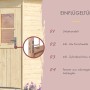 Karibu Türpaket für Außensauna Klassisch, naturbelassene Holztür mit Fenster und Zylinderschloss.