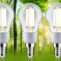 Drei Paulmann E14 LED Leuchtmittel in Tropfenform, 2,5 W, warmweißes Licht.