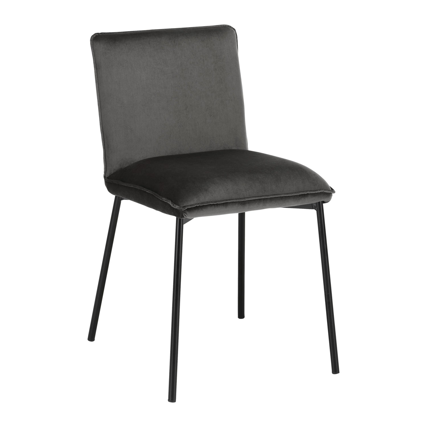 Bessagi Home Stuhl Darla Dunkelgrau Velours Gepolstert