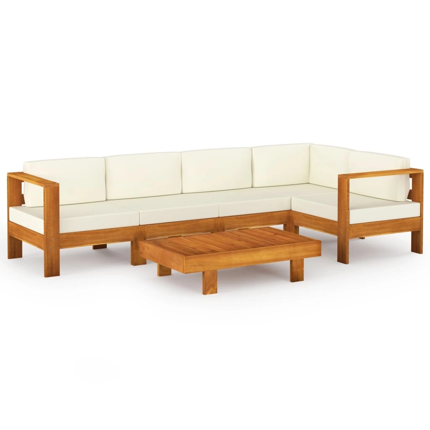 vidaXL 6-tlg Garten-Lounge-Set mit Creme Auflagen Massivholz Akazie Modell 1