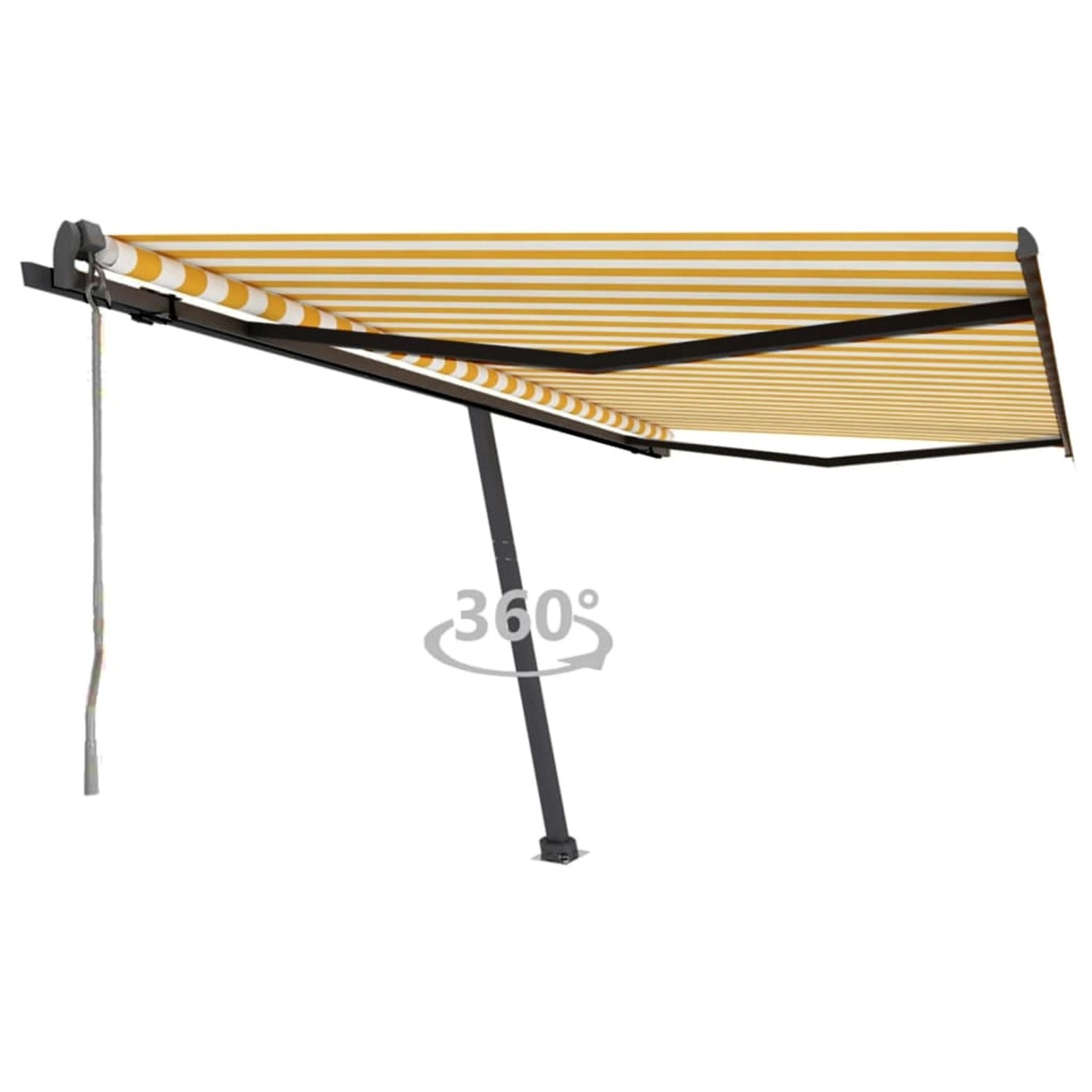 furnicato Standmarkise Automatisch 450x350 cm Gelb/Weiß günstig online kaufen