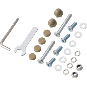 Montageset für Palmwoods Hängesessel, 26-teilig mit Schrauben, Muttern, Unterlegscheiben und Werkzeug.